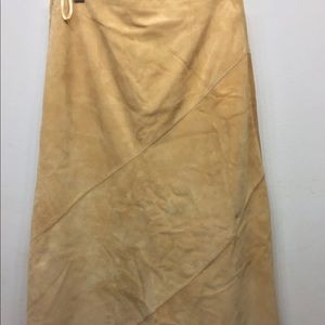 Banana Republic Asymmetric Suede Skirt Size 2 Camel Beige A-line